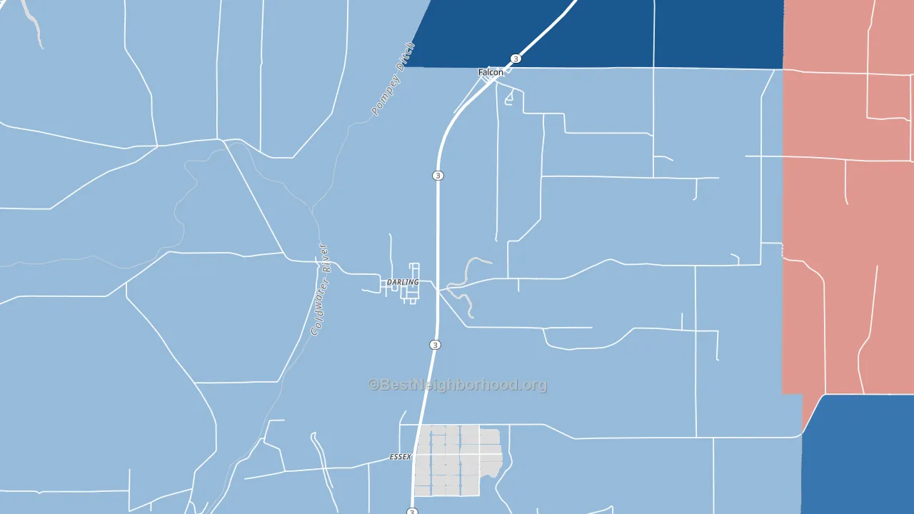 Darling, MS block-group political-lean map