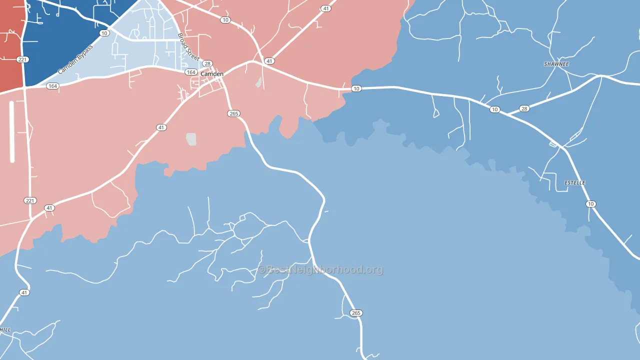 Darlington, AL block-group political-lean map