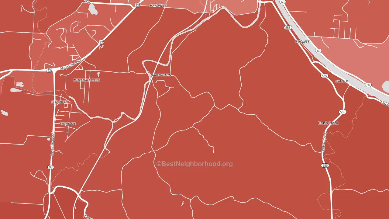 Darlington, OH block-group political-lean map