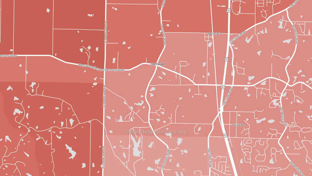 Darmstadt, IN block-group political-lean map