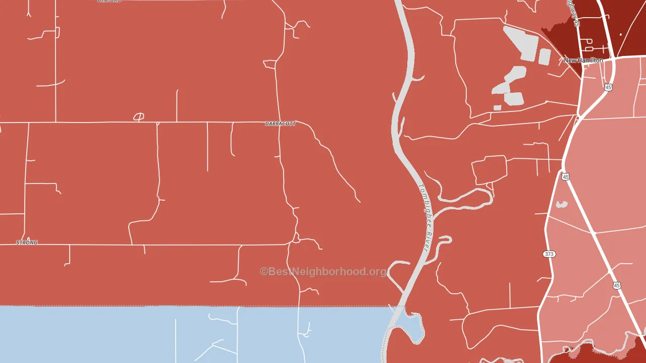 Darracott, MS block-group political-lean map