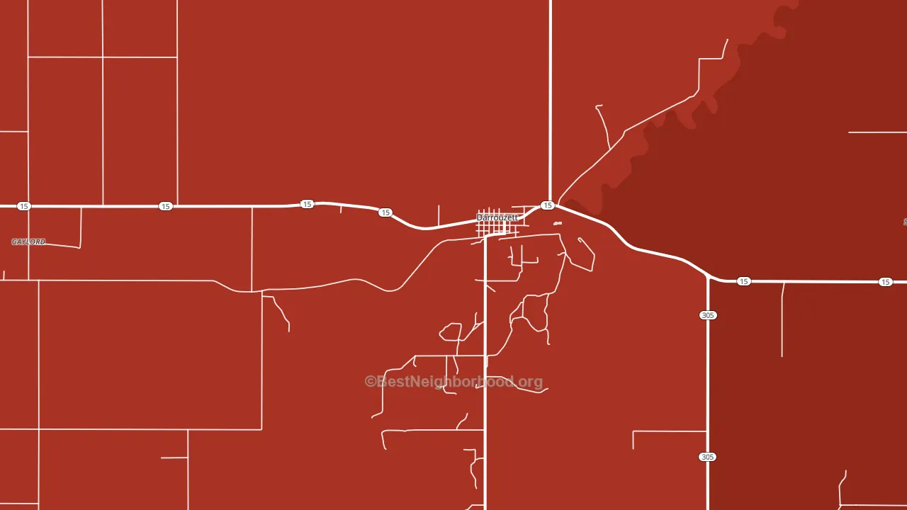 Darrouzett, TX block-group political-lean map
