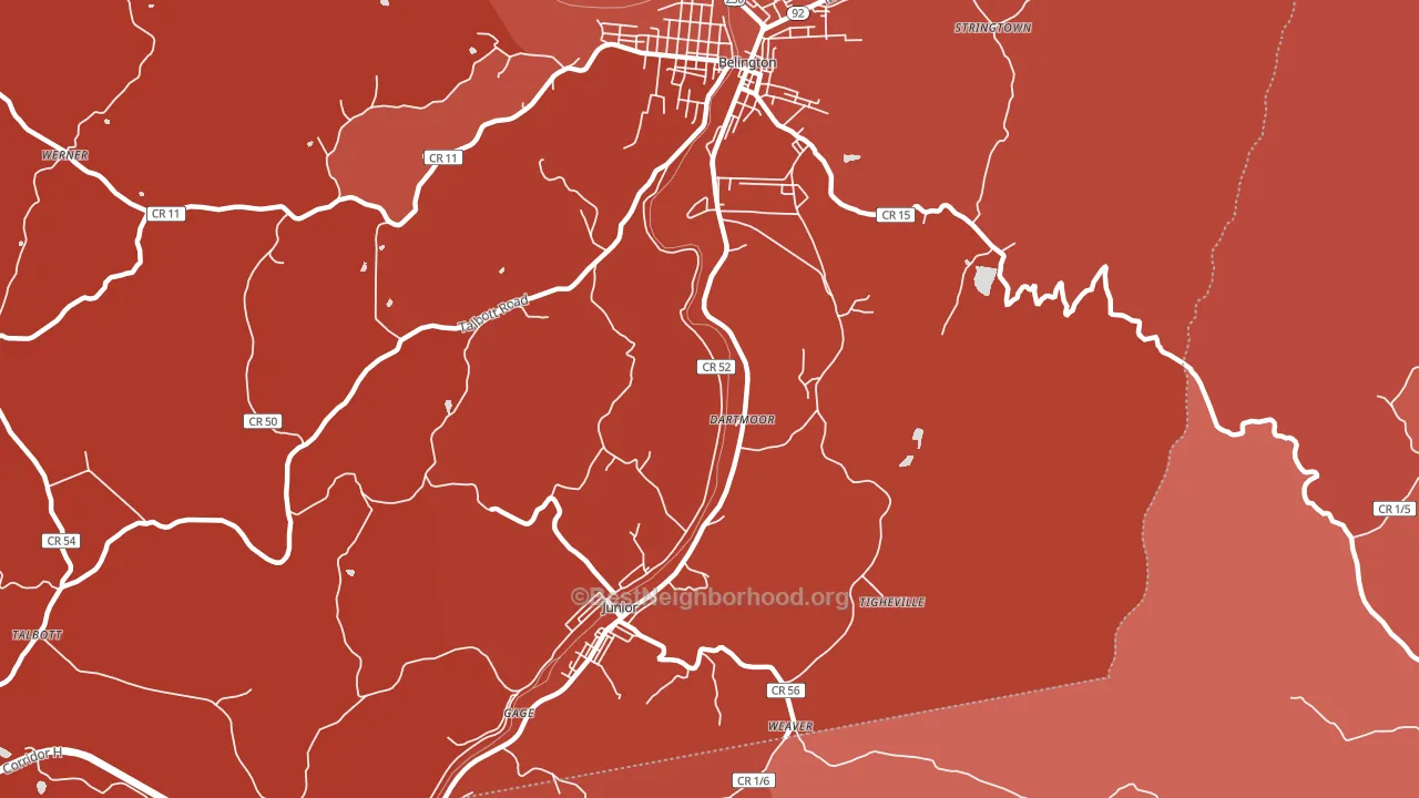 Dartmoor, WV block-group political-lean map