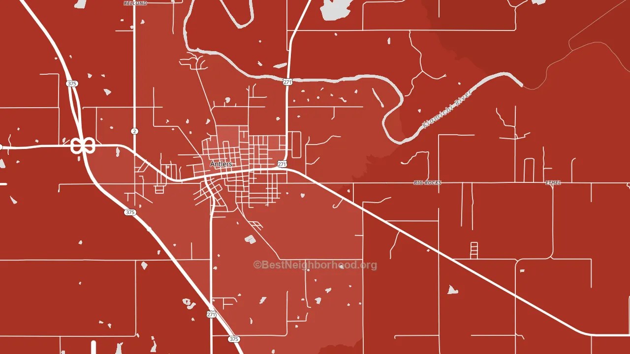 Darwin, OK block-group political-lean map