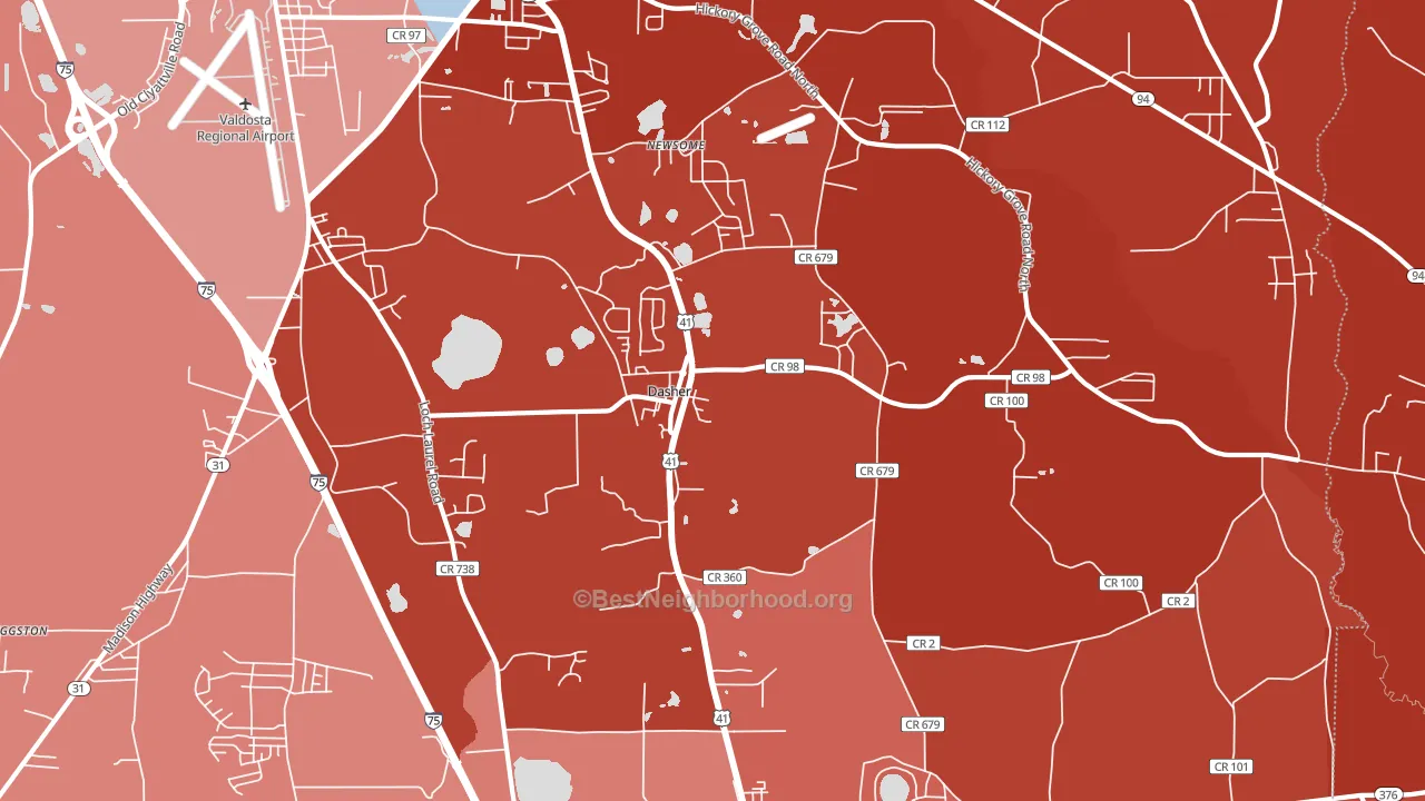 Dasher, GA block-group political-lean map