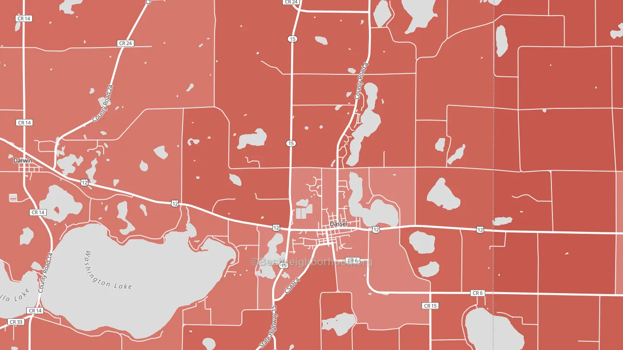 Dassel, MN block-group political-lean map
