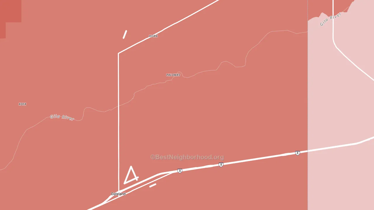 Dateland, AZ block-group political-lean map