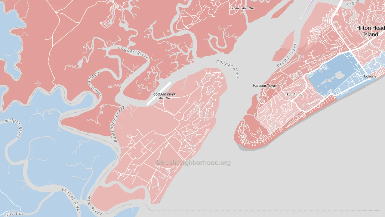 Daufuskie Island, SC block-group political-lean map