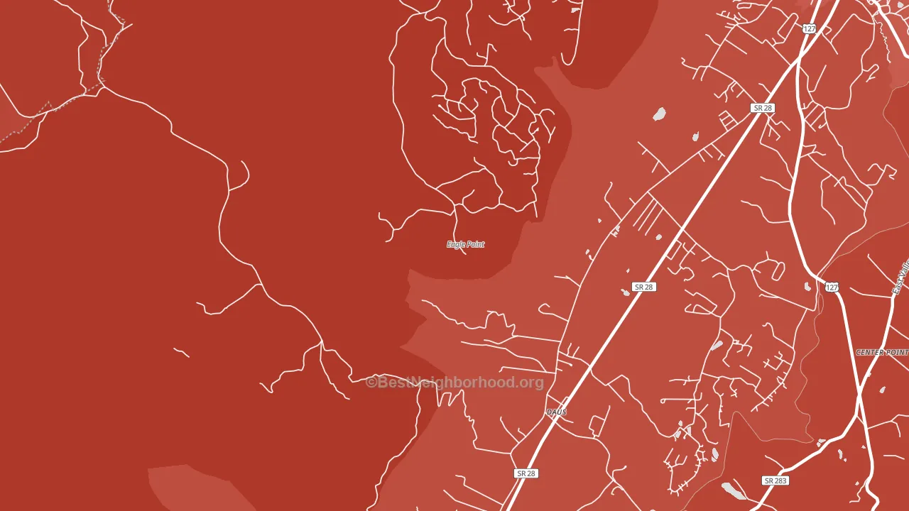 Daus, TN block-group political-lean map