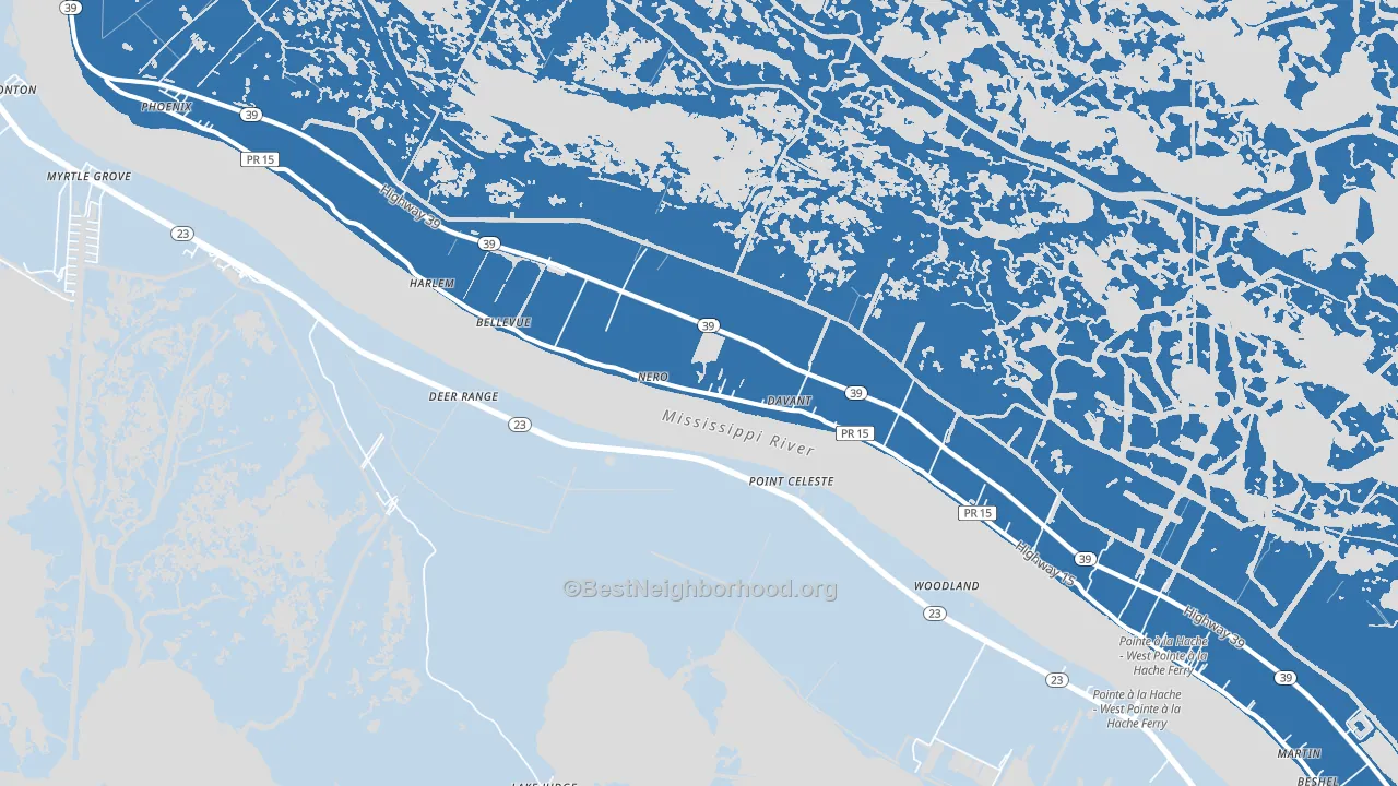 Davant, LA block-group political-lean map