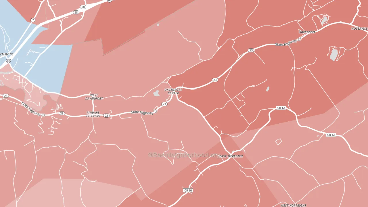 Davenport Center, NY block-group political-lean map