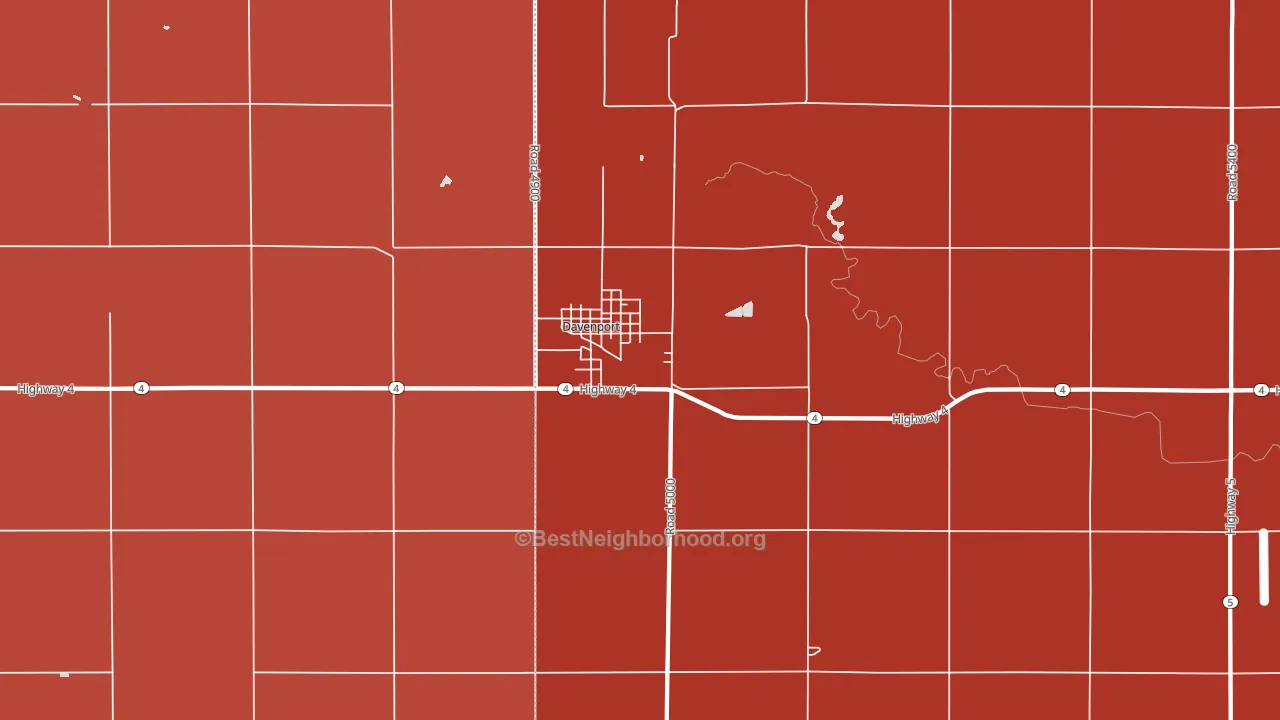 Davenport, NE block-group political-lean map