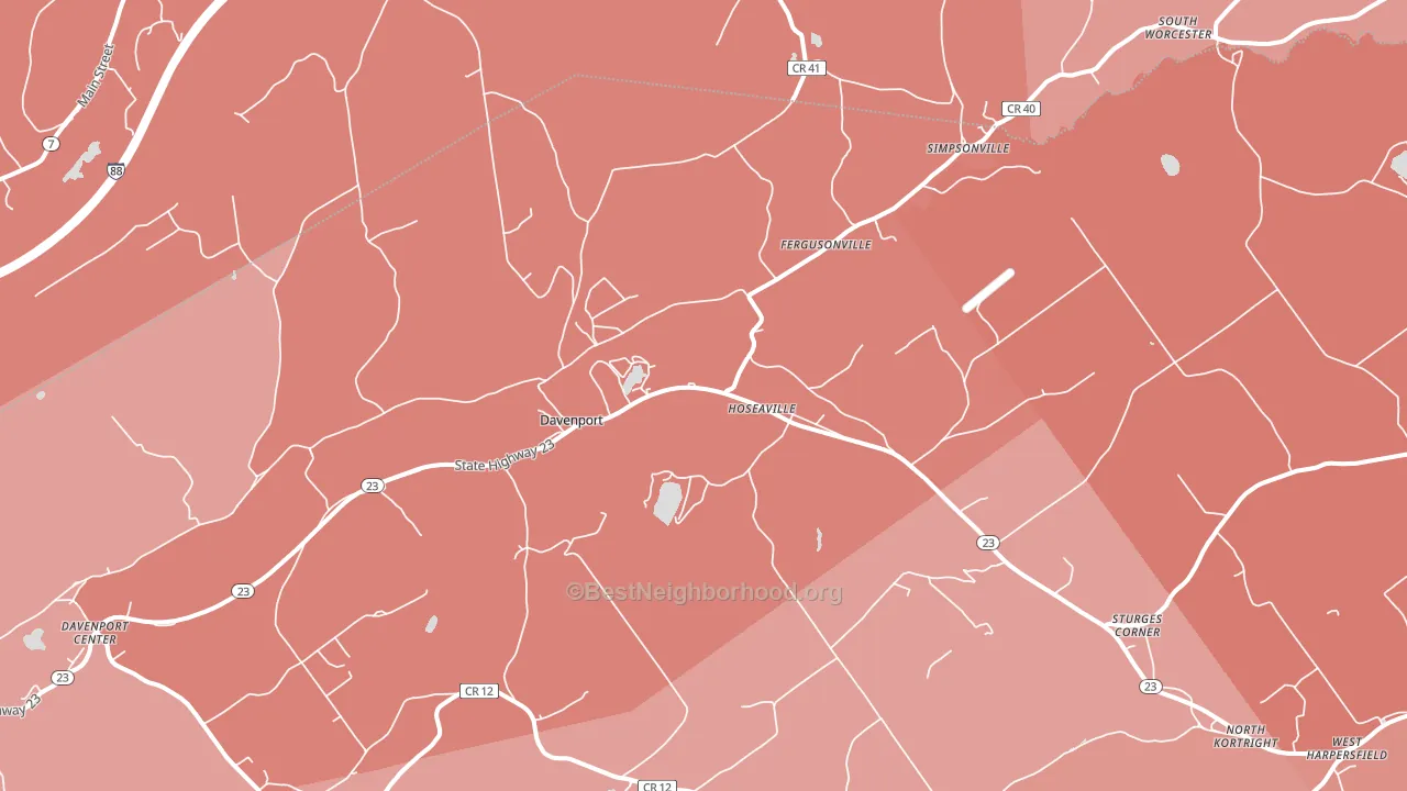 Davenport, NY block-group political-lean map