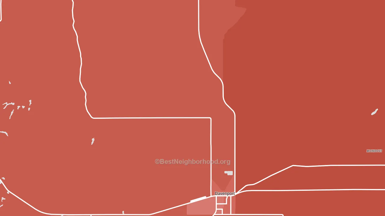 Davenport, WA block-group political-lean map