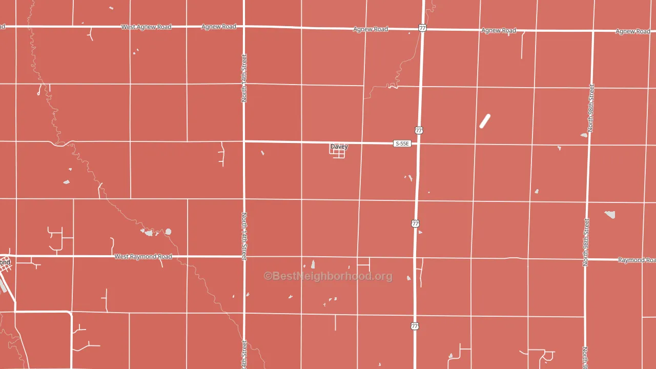 Davey, NE block-group political-lean map