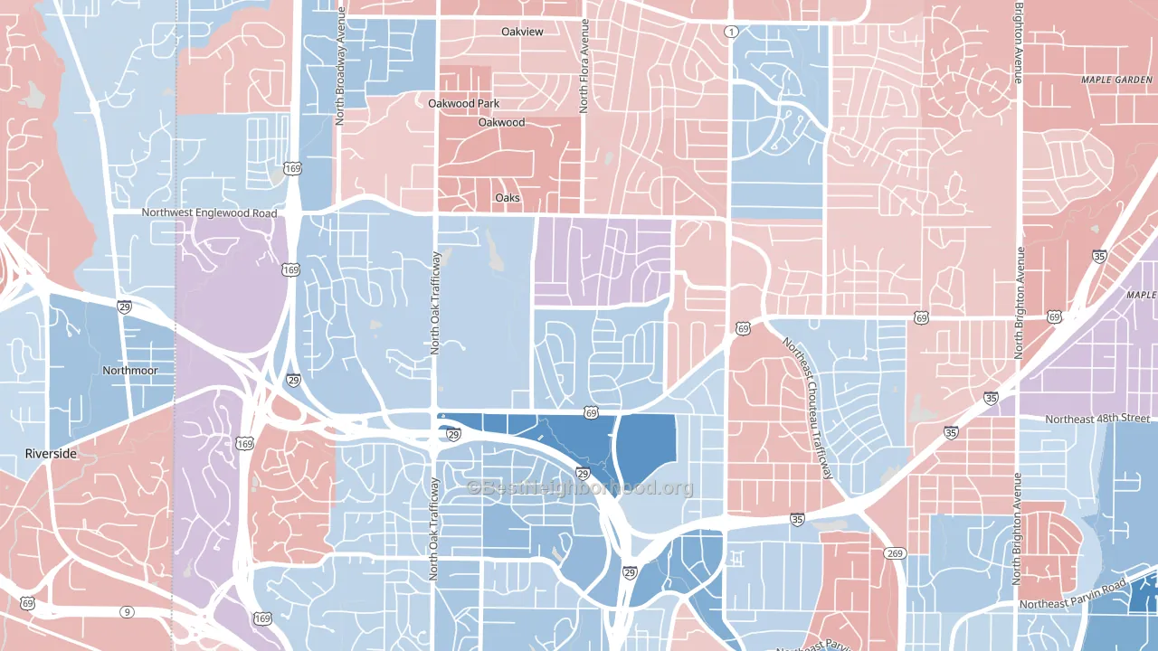 Davidson, Kansas City, MO block-group political-lean map