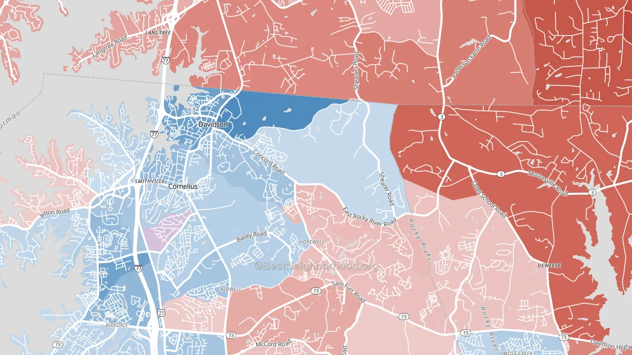 Davidson, NC block-group political-lean map