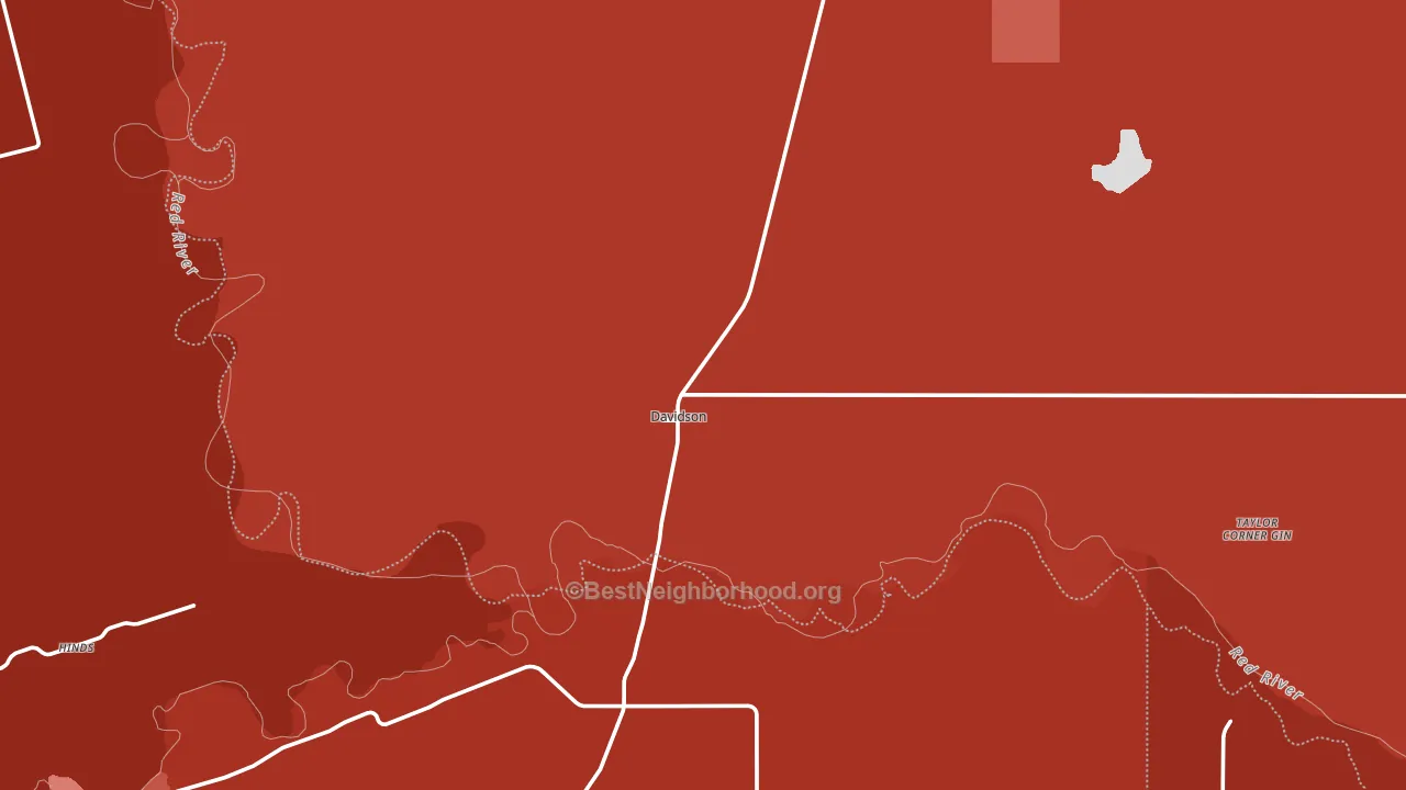 Davidson, OK block-group political-lean map