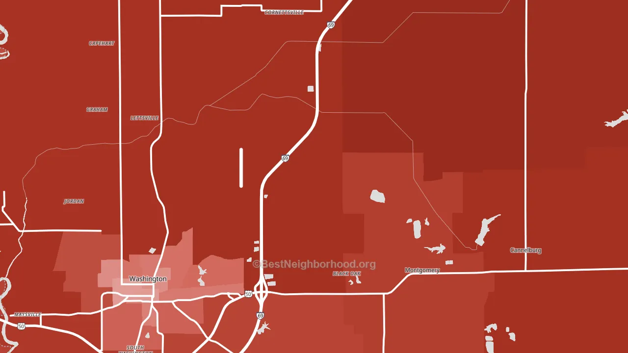 Daviess County, IN block-group political-lean map