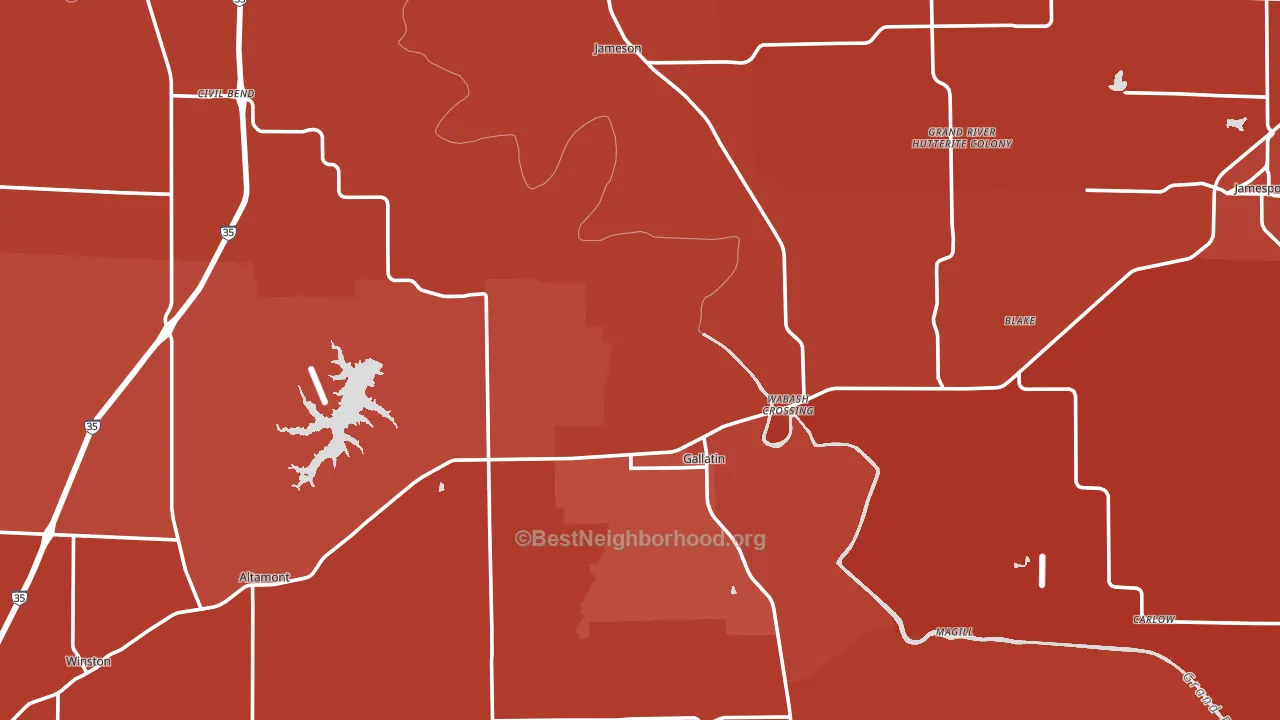 Daviess County, MO block-group political-lean map