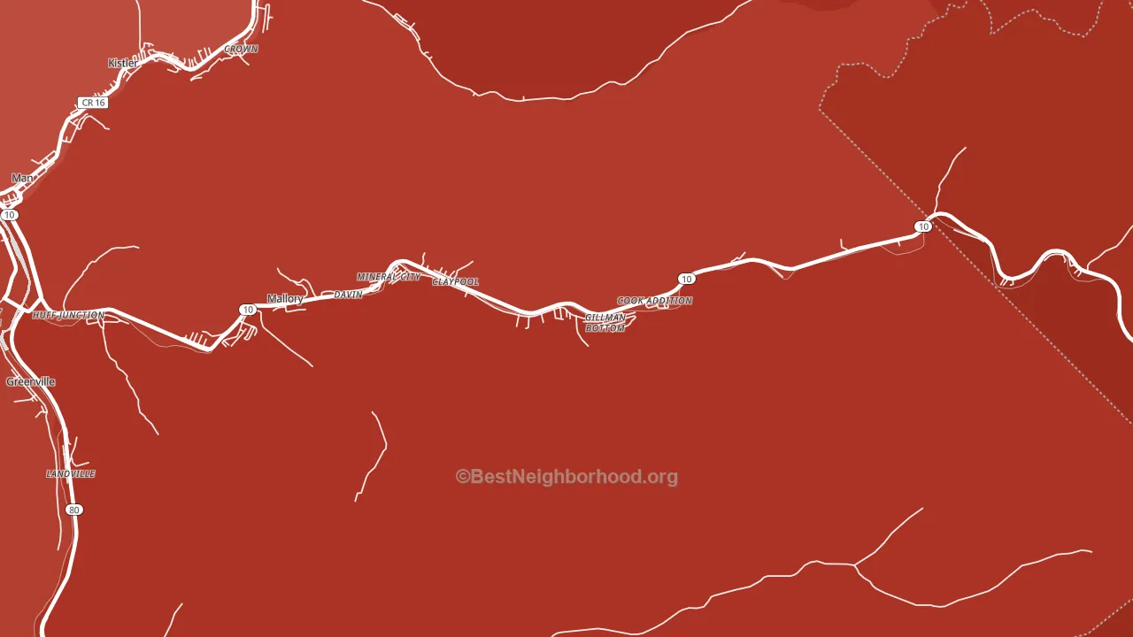 Davin, WV block-group political-lean map