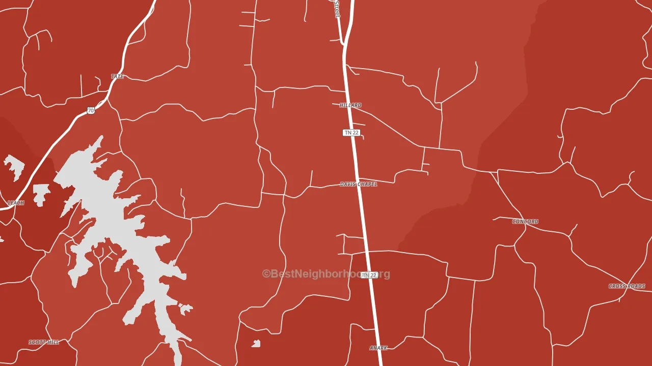 Davis Chapel, TN block-group political-lean map