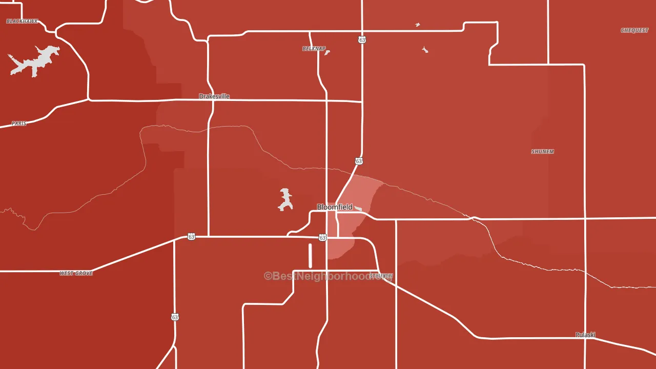 Davis County, IA block-group political-lean map