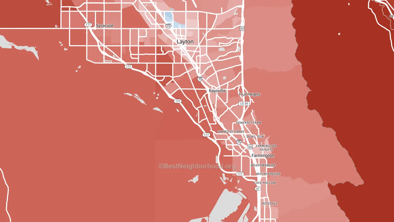 Davis County, UT block-group political-lean map