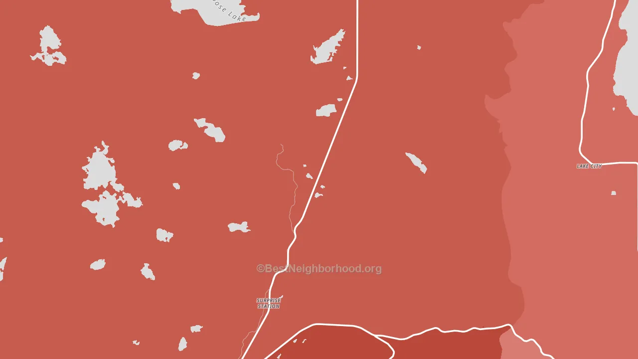 Davis Creek, CA block-group political-lean map