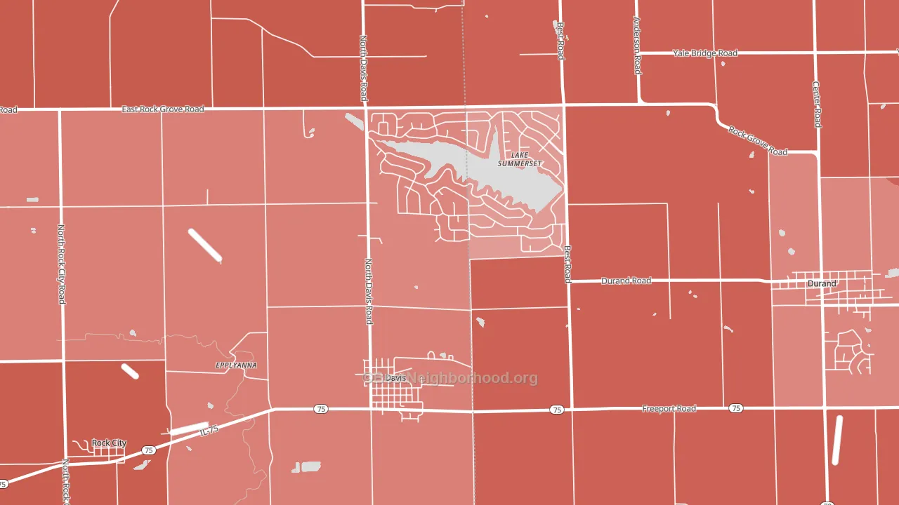 Davis, IL block-group political-lean map