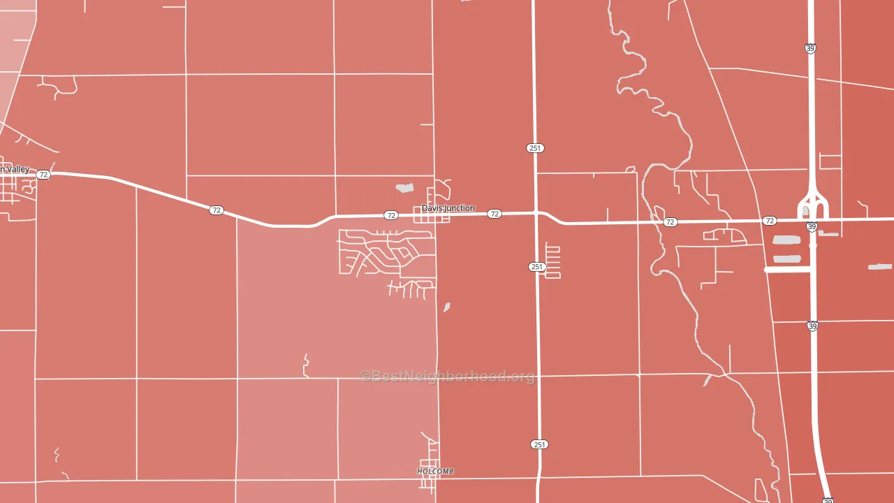 Davis Junction, IL block-group political-lean map