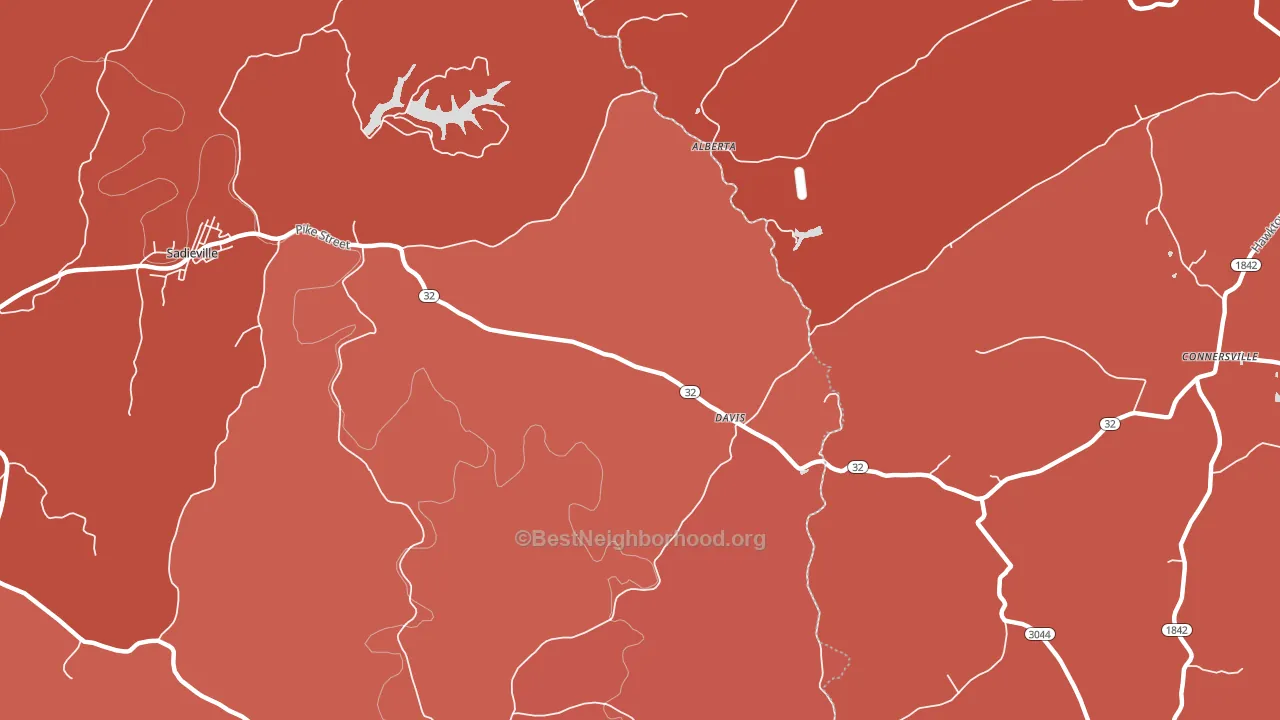 Davis, KY block-group political-lean map