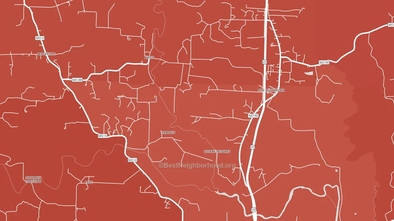 Davis, MO block-group political-lean map