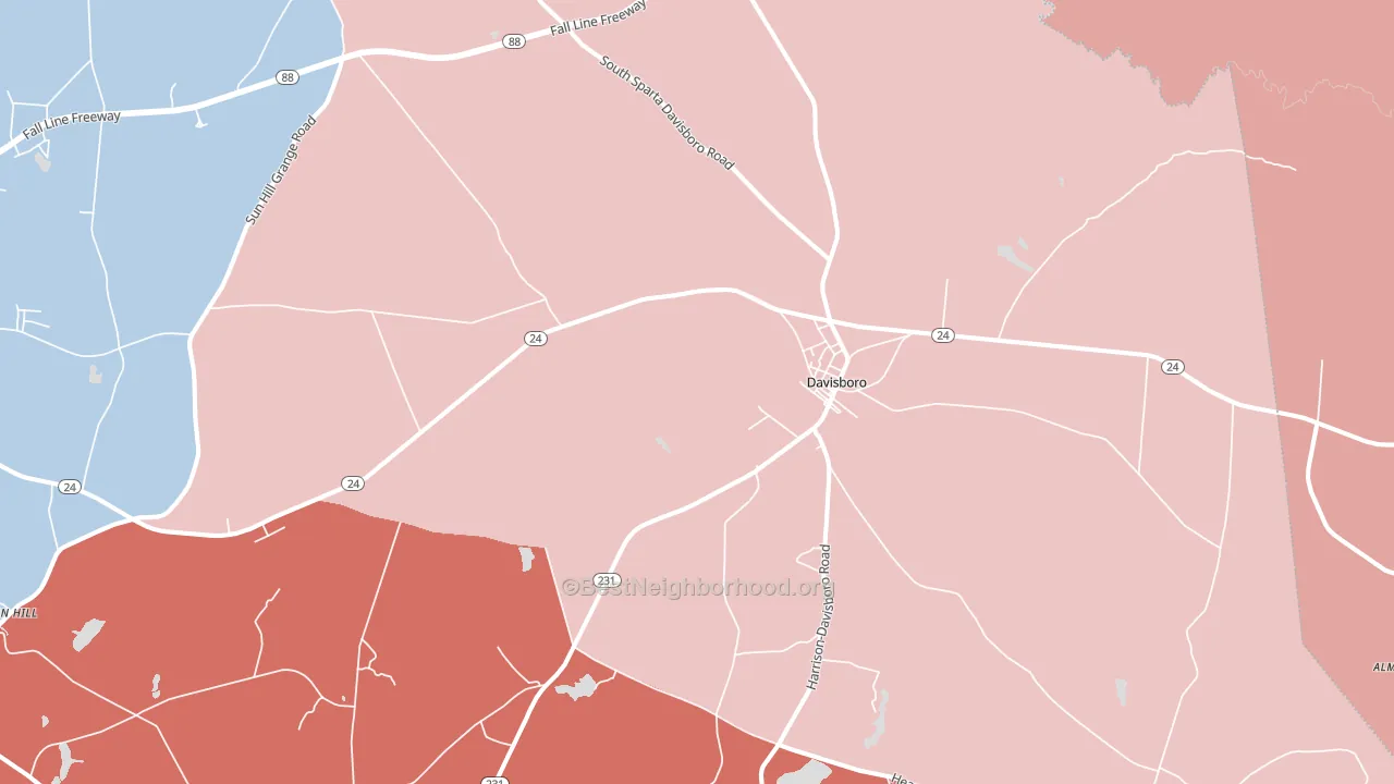 Davisboro, GA block-group political-lean map