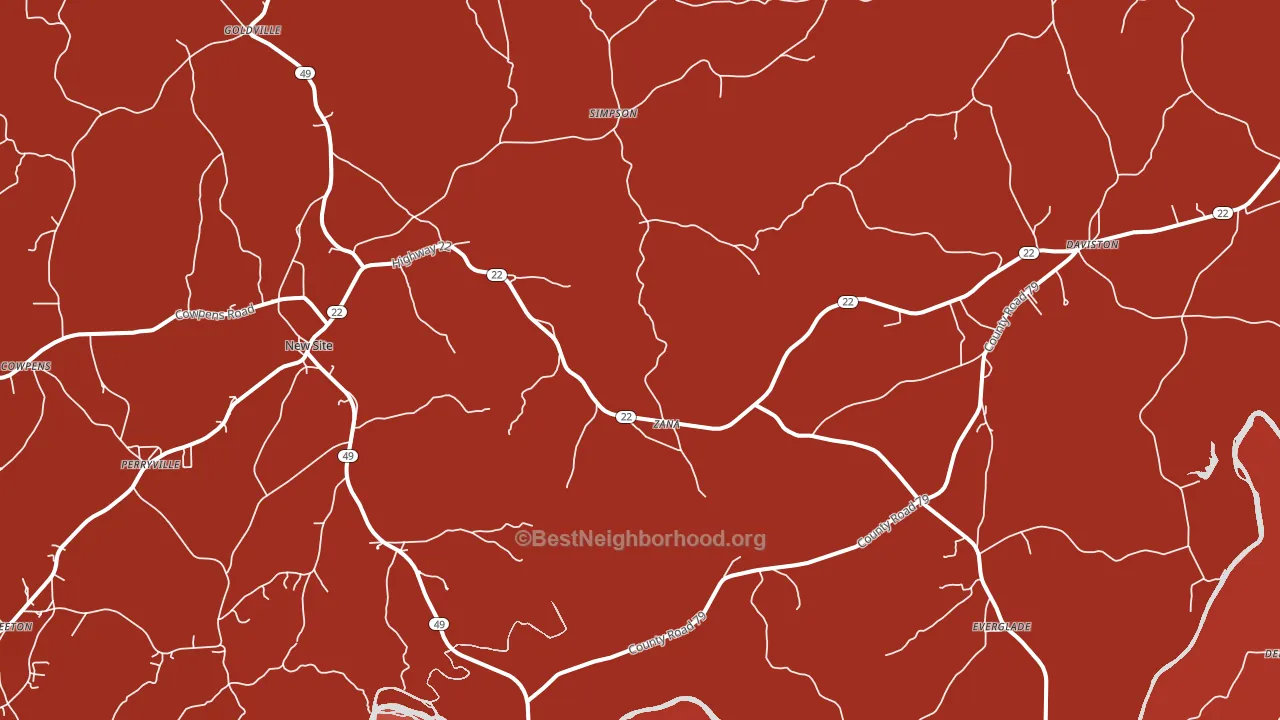Daviston, AL block-group political-lean map