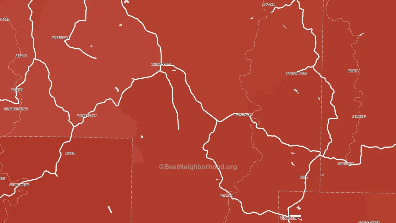 Davisville, MO block-group political-lean map
