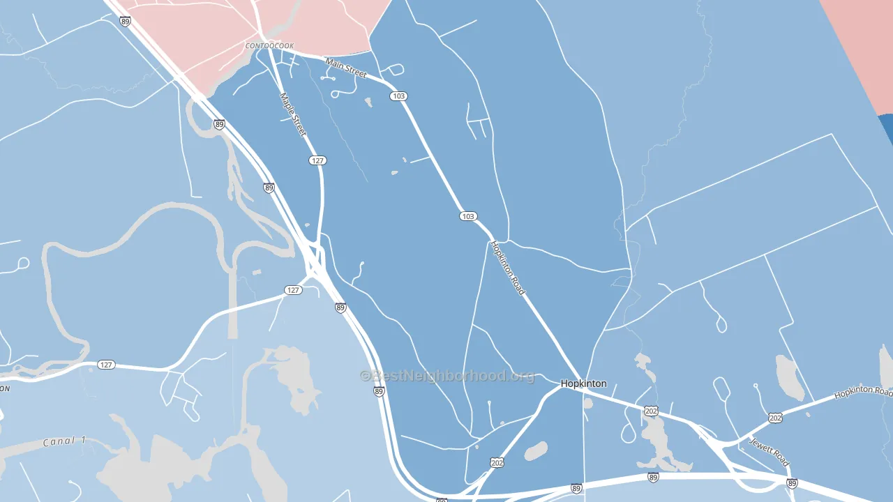 Davisville, NH block-group political-lean map