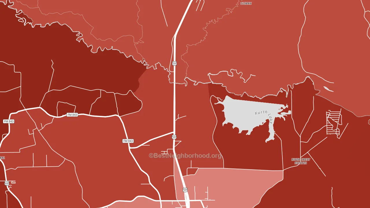 Davisville, TX block-group political-lean map