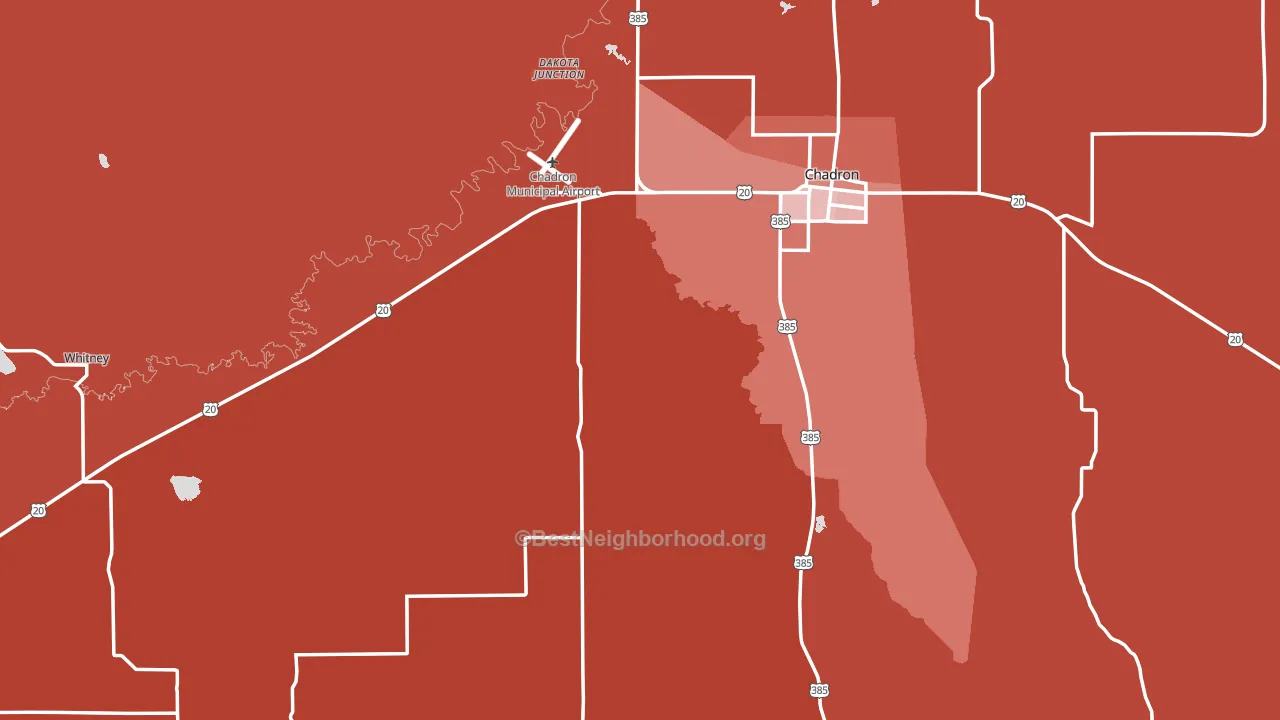 Dawes County, NE block-group political-lean map