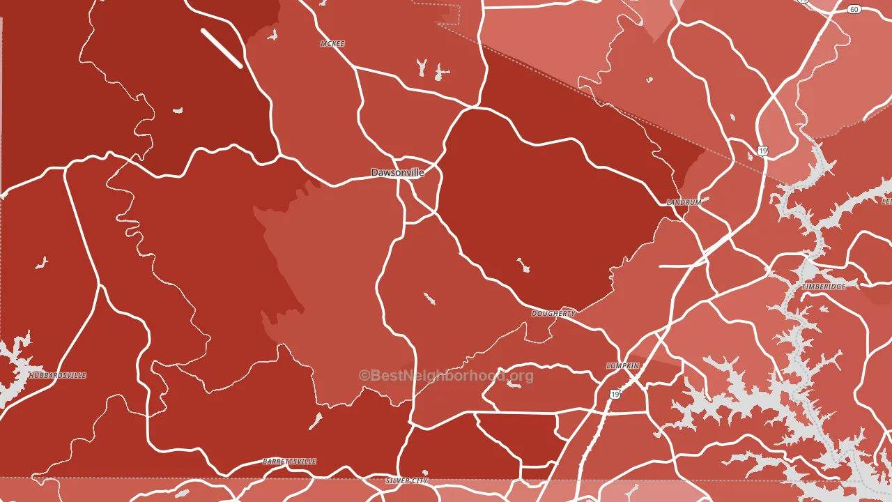 Dawson County, GA block-group political-lean map