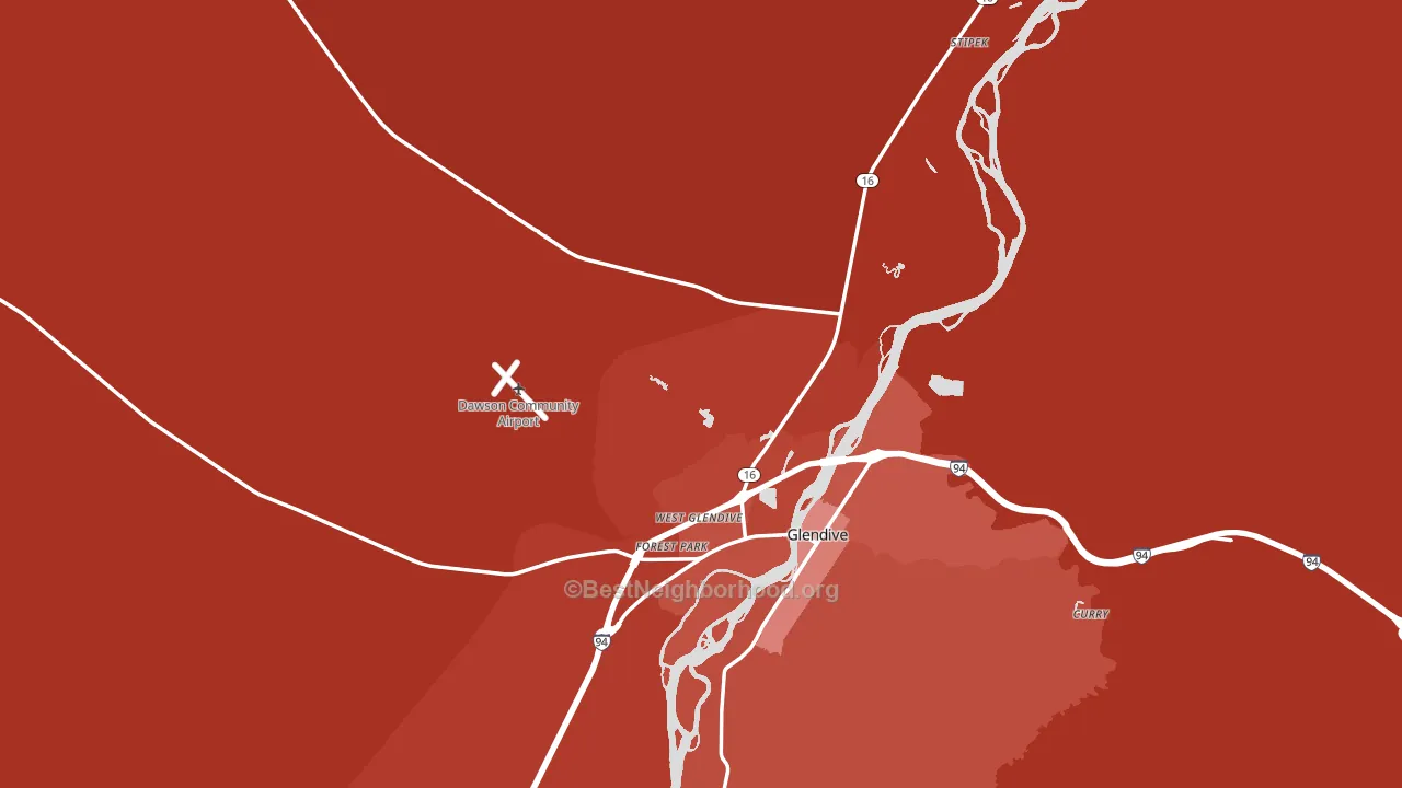 Dawson County, MT block-group political-lean map