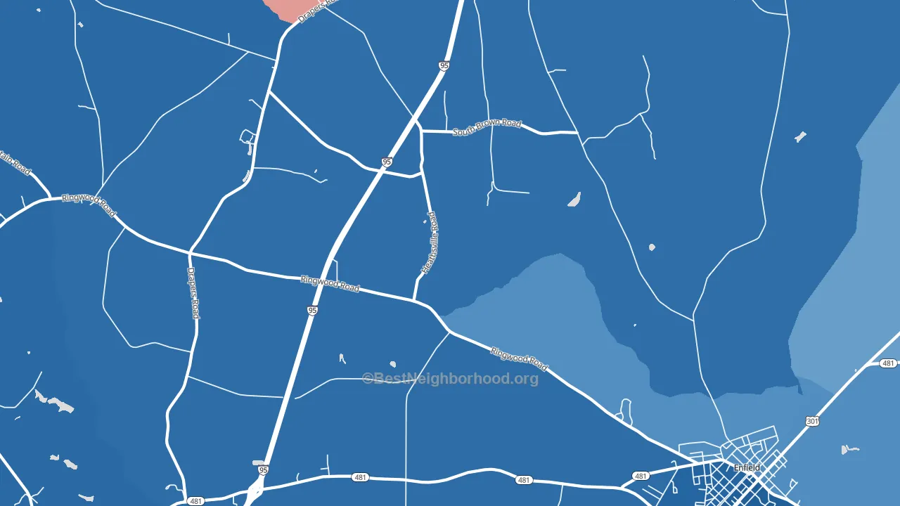 Dawson Crossroads, NC block-group political-lean map