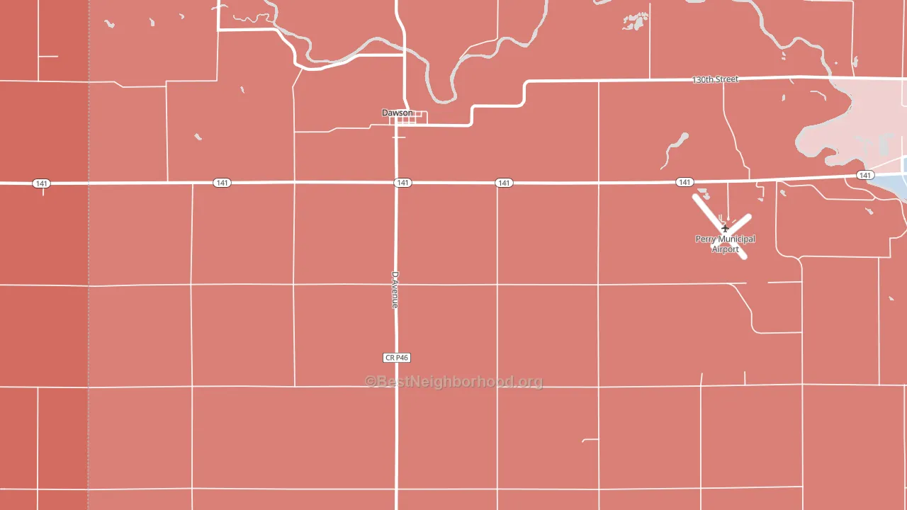 Dawson, IA block-group political-lean map