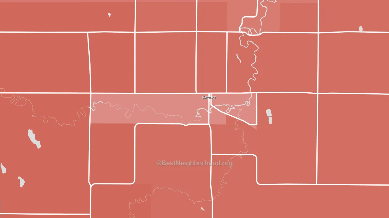 Dawson, MN block-group political-lean map