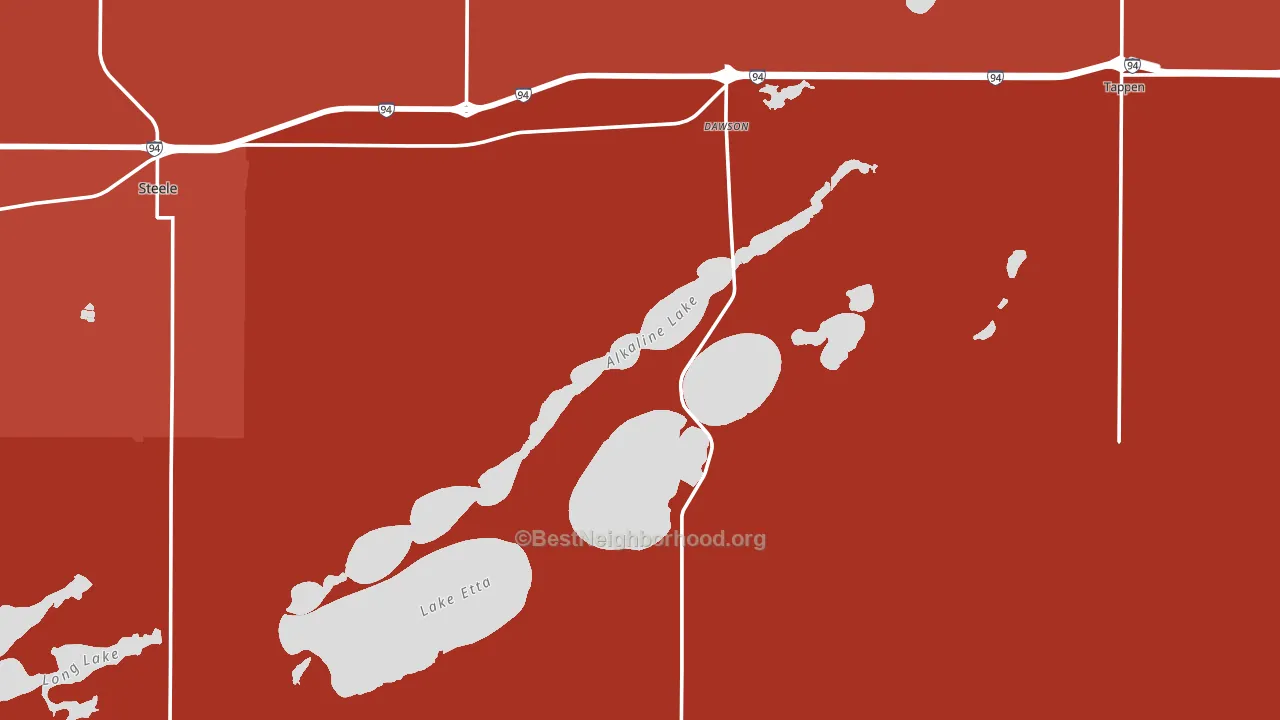 Dawson, ND block-group political-lean map