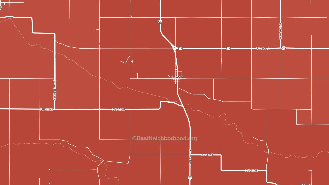 Dawson, NE block-group political-lean map