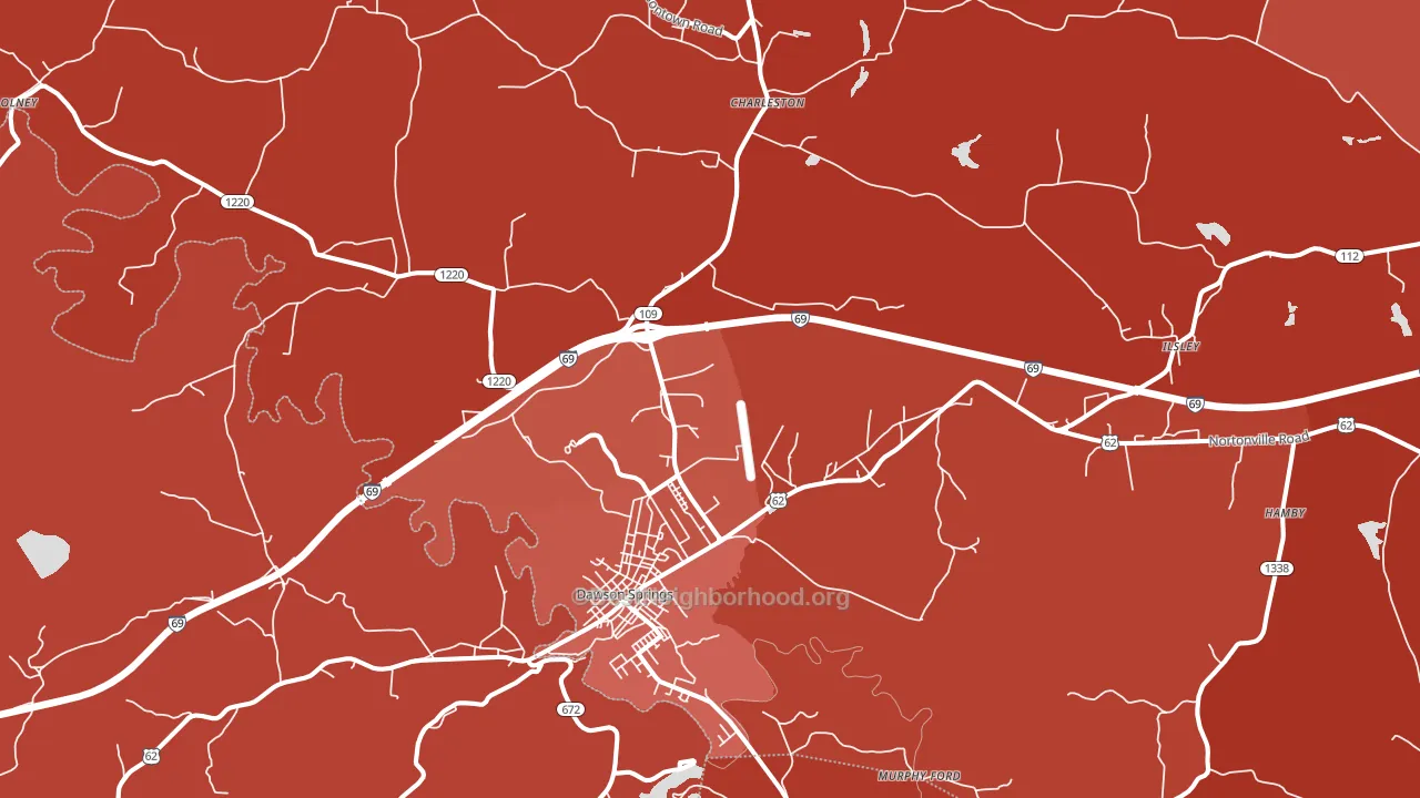 Dawson Springs, KY block-group political-lean map