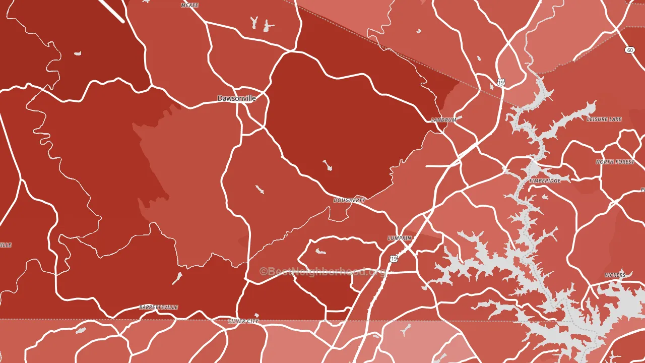 Dawsonville, GA block-group political-lean map