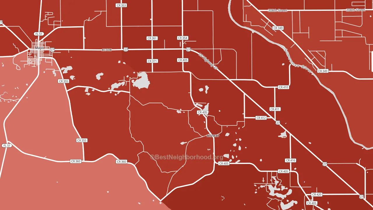Day, FL block-group political-lean map