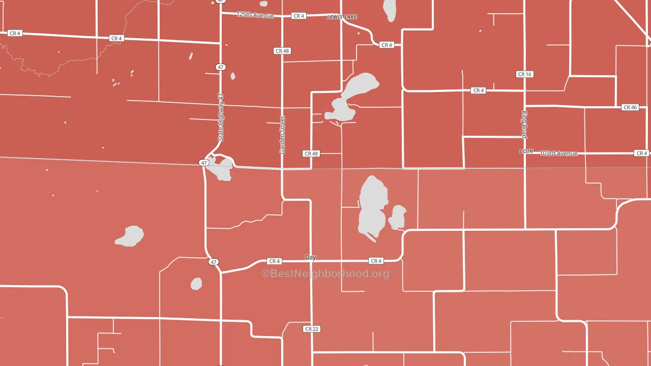 Day, MN block-group political-lean map